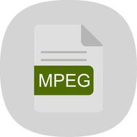 mpeg file formato piatto curva icona design vettore