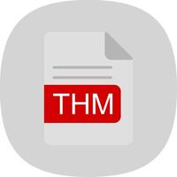 thm file formato piatto curva icona design vettore