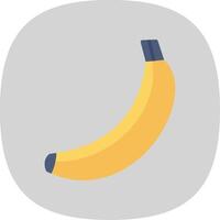 Banana piatto curva icona design vettore