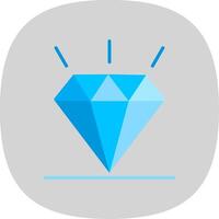 diamante piatto curva icona design vettore