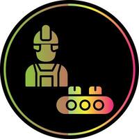 industriale lavoratore glifo dovuto colore icona design vettore