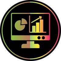 attività commerciale dati glifo dovuto colore icona design vettore