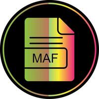 maf file formato glifo dovuto colore icona design vettore