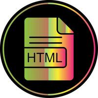 html file formato glifo dovuto colore icona design vettore