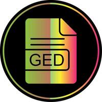 ged file formato glifo dovuto colore icona design vettore