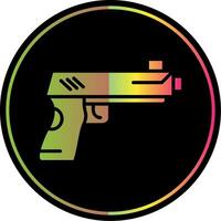 pistola glifo dovuto colore icona design vettore