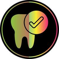 dente glifo dovuto colore icona design vettore