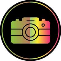 foto telecamera glifo dovuto colore icona design vettore