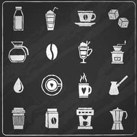 Lavagna icone caffè vettore