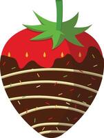 fragola rivestito cioccolato con cartone animato stile. illustrazione design vettore