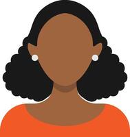 africano donna avatar nel piatto stile. isolato illustrazione vettore