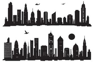 impostato di città silhouette illustrazione gratuito design vettore