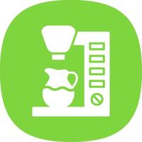 caffè creatore glifo curva icona design vettore