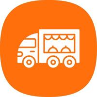 cibo camion glifo curva icona design vettore