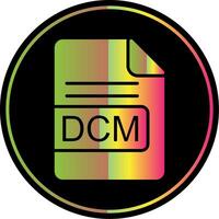 DCM file formato glifo dovuto colore icona design vettore