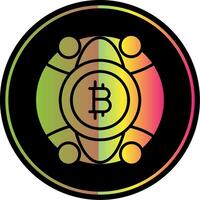 globale bitcoin glifo dovuto colore icona design vettore
