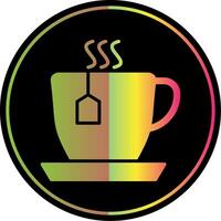tazza di tè glifo dovuto colore icona design vettore