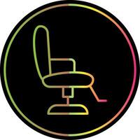 barbiere sedia linea pendenza dovuto colore icona design vettore
