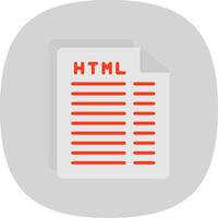 html file piatto curva icona design vettore