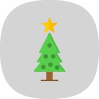 Natale albero piatto curva icona design vettore