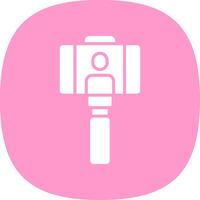 selfie glifo curva icona design vettore