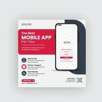 promozione di app per dispositivi mobili banner sui social media e modello di banner web pro download vettore