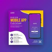 promozione di app per dispositivi mobili banner sui social media e modello di banner web pro download vettore