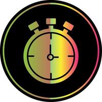 fermare orologio glifo dovuto colore icona design vettore