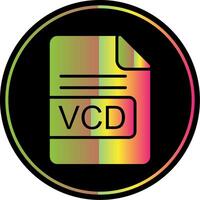 vcd file formato glifo dovuto colore icona design vettore