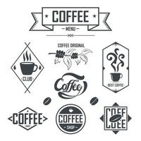 set di etichette per caffè e design di elementi banner. illustrazione vettoriale