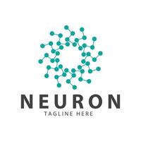 neurone logo o nervo cellula logo progettazione, molecola logo illustrazione modello icona con concetto vettore