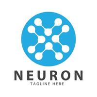 neurone logo o nervo cellula logo progettazione, molecola logo illustrazione modello icona con concetto vettore