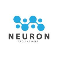 neurone logo o nervo cellula logo progettazione, molecola logo illustrazione modello icona con concetto vettore