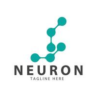 neurone logo o nervo cellula logo progettazione, molecola logo illustrazione modello icona con concetto vettore