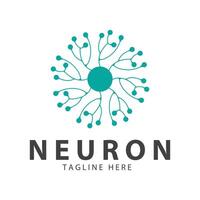 neurone logo o nervo cellula logo progettazione, molecola logo illustrazione modello icona con concetto vettore