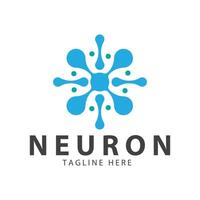 neurone logo o nervo cellula logo progettazione, molecola logo illustrazione modello icona con concetto vettore