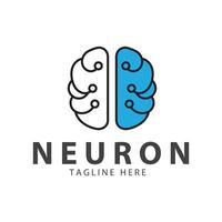 neurone logo o nervo cellula logo progettazione, molecola logo illustrazione modello icona con concetto vettore