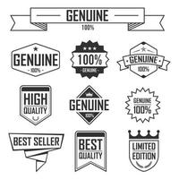 set di qualità genuina e premium, design di elementi di etichette e banner. illustrazione vettoriale
