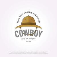 cowboy cappello logo design. all'aperto cappello Vintage ▾ illustrazione vettore