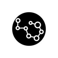 molecola icona . chimica illustrazione cartello. scientifico simbolo. chimico obbligazioni logo. vettore