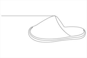 illustrazione di continuo uno linea disegno sandali icona calzature schema linea design vettore