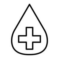 icona della linea di donazione di sangue vettore