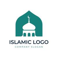 islamico logo modello, nastro islamico cupola palazzo logo design modello vettore