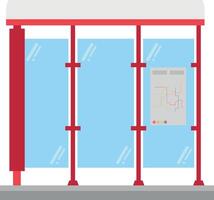 carino cartone animato illustrazione di un' autobus o tram fermare vettore