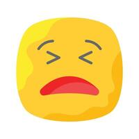 doloroso espressione, di moda icona di dolore emoji, modificabile vettore