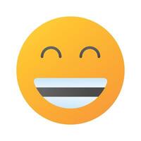 entusiasta emoji icona, contento viso design vettore