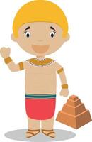 imhotep cartone animato carattere. illustrazione. bambini storia collezione. vettore