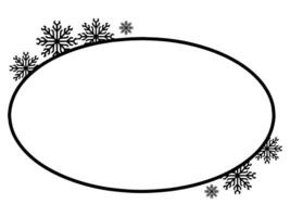 mano disegnato Natale telaio fiocco di neve vettore