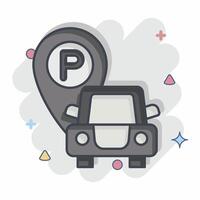 icona gratuito parcheggio. relazionato per Hotel servizio simbolo. comico stile. semplice design illustrazione vettore