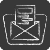 icona e-mail. relazionato per Hotel servizio simbolo. gesso stile. semplice design illustrazione vettore